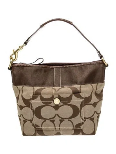 Pre-owned Coach Canvas Shoulder Bag In Neutral