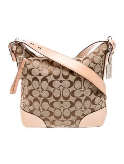 Pre-owned Coach Canvas Shoulder Bag In Neutral