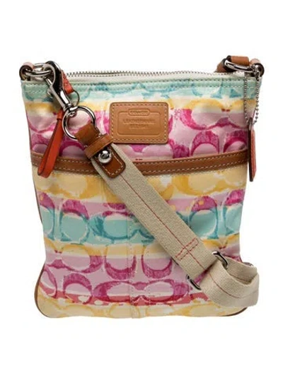 Pre-owned Coach Canvas Shoulder Bag In Neutral