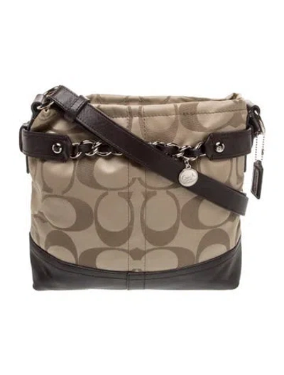Pre-owned Coach Canvas Shoulder Bag In Neutral