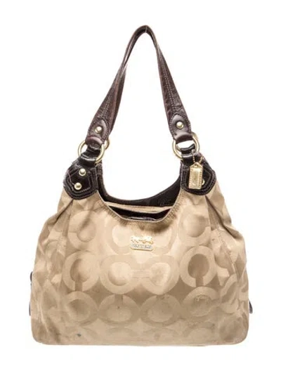 Pre-owned Coach Canvas Shoulder Bag In Neutral