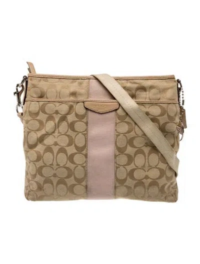 Pre-owned Coach Canvas Shoulder Bag In Neutral