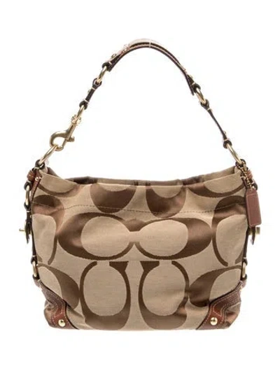 Pre-owned Coach Canvas Shoulder Bag In Neutral