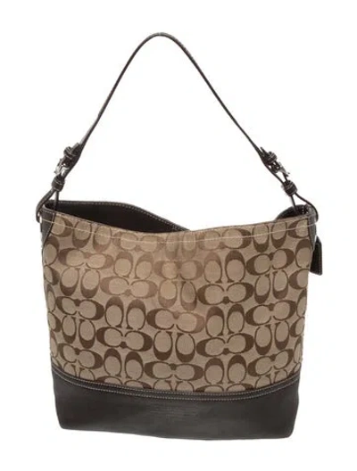 Pre-owned Coach Canvas Shoulder Bag In Neutral
