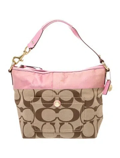 Pre-owned Coach Canvas Shoulder Bag In Neutral
