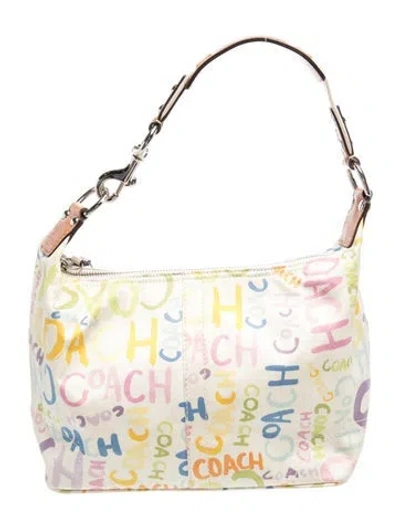 Pre-owned Coach Canvas Shoulder Bag In Neutral