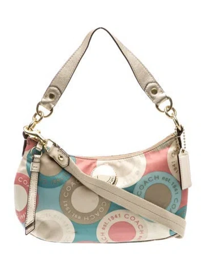 Pre-owned Coach Canvas Shoulder Bag In Neutral