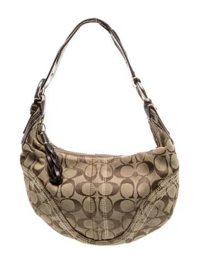 Pre-owned Coach Canvas Shoulder Bag In Neutral