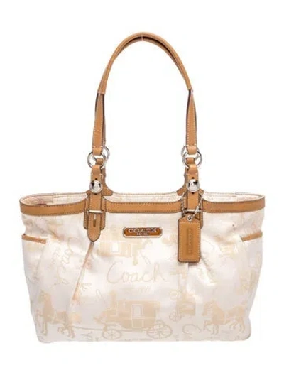 Pre-owned Coach Canvas Shoulder Bag In Neutral