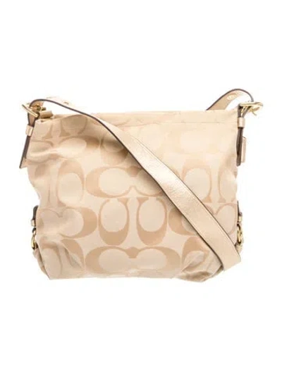 Pre-owned Coach Canvas Shoulder Bag In Neutral