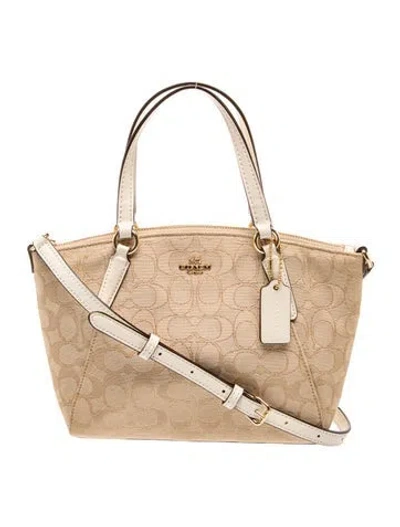 Pre-owned Coach Canvas Shoulder Bag In Neutral