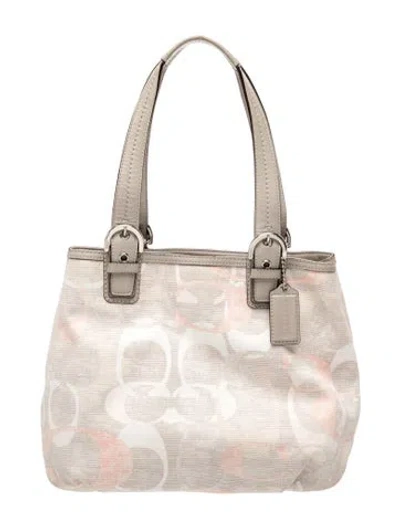 Pre-owned Coach Canvas Shoulder Bag In Neutral