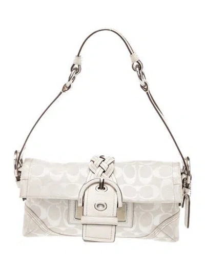 Pre-owned Coach Canvas Shoulder Bag In Neutral