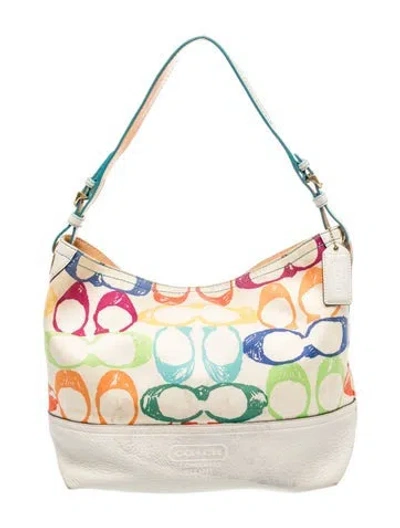 Pre-owned Coach Canvas Shoulder Bag In Neutral