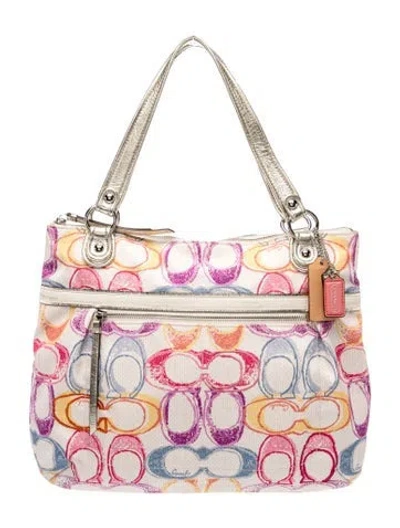 Pre-owned Coach Canvas Shoulder Bag In Neutral
