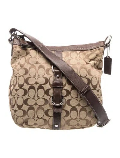 Pre-owned Coach Canvas Shoulder Bag In Neutral