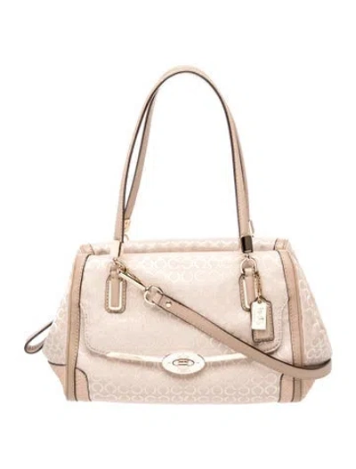 Pre-owned Coach Canvas Shoulder Bag In Neutral