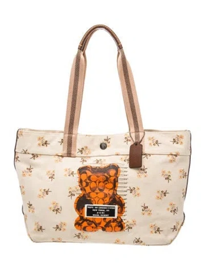 Pre-owned Coach Canvas Shoulder Bag In Neutrals