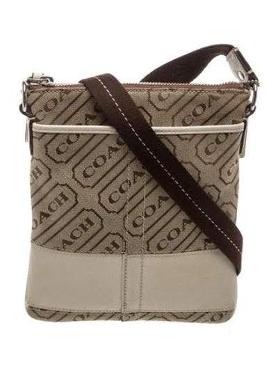 Pre-owned Coach Canvas Shoulder Bag In Neutrals
