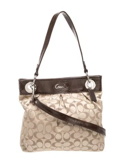 Pre-owned Coach Canvas Shoulder Bag In Neutrals