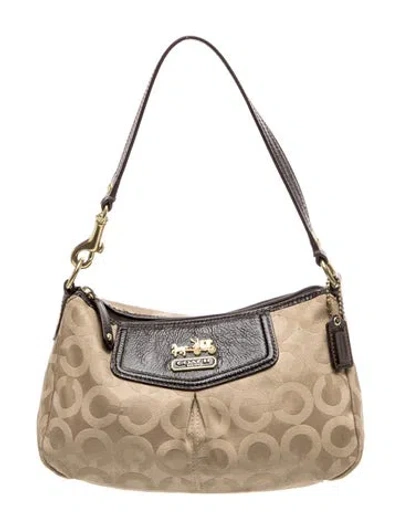 Pre-owned Coach Canvas Shoulder Bag In Neutrals
