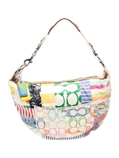 Pre-owned Coach Canvas Shoulder Bag In Neutrals