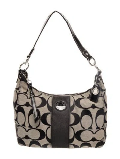 Pre-owned Coach Canvas Shoulder Bag In Neutrals