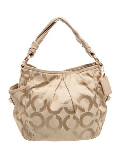 Pre-owned Coach Canvas Shoulder Bag In Neutrals