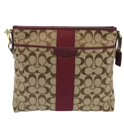 Pre-owned Coach Canvas Shoulder Bag () In Beige