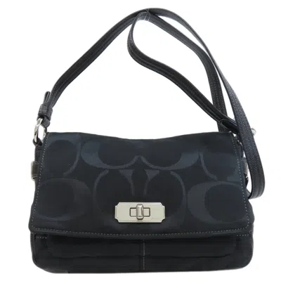 Pre-owned Coach Canvas Shoulder Bag () In Black