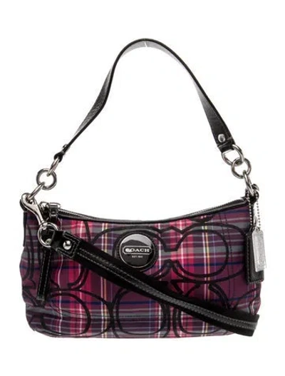 Pre-owned Coach Canvas Shoulder Bag In Purple