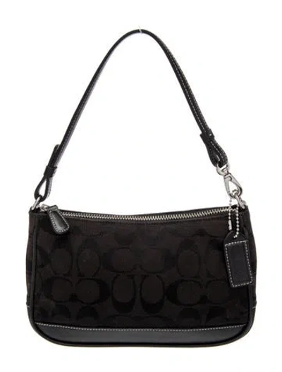 Pre-owned Coach Canvas Top Handle Bag In Black
