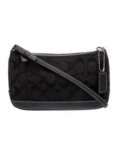 Pre-owned Coach Canvas Top Handle Bag In Black