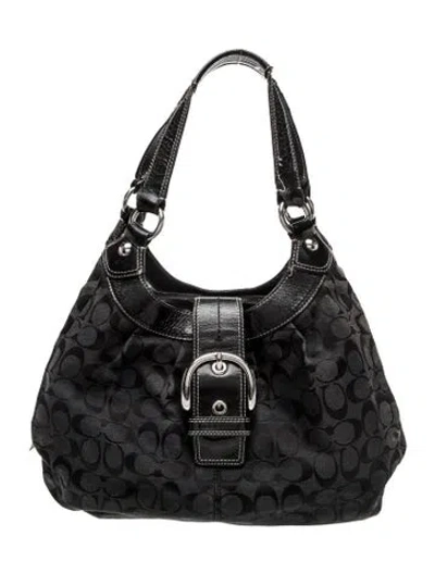 Pre-owned Coach Canvas Top Handle Bag In Black