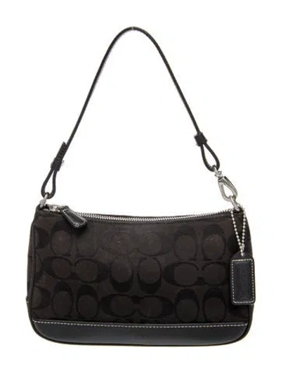 Pre-owned Coach Canvas Top Handle Bag In Black