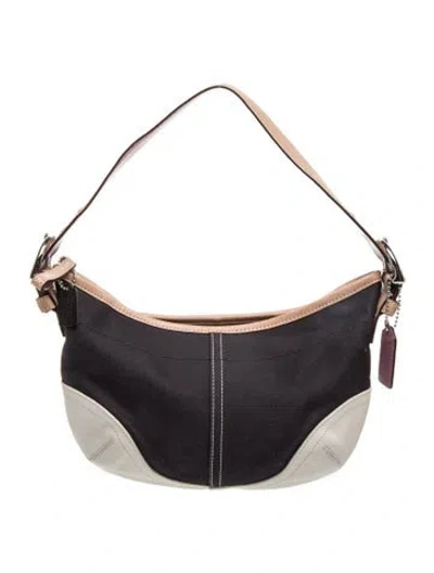Pre-owned Coach Canvas Top Handle Bag In Black