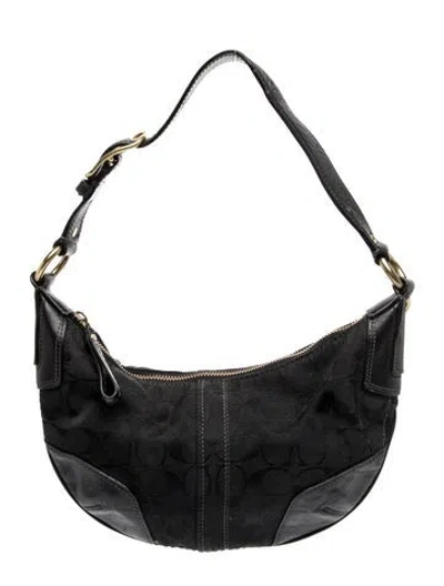 Pre-owned Coach Canvas Top Handle Bag In Black