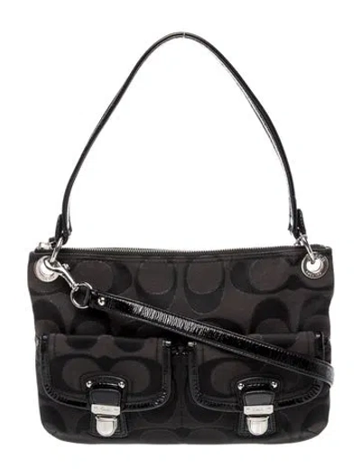 Pre-owned Coach Canvas Top Handle Bag In Black
