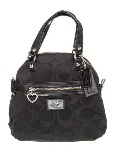 Pre-owned Coach Canvas Top Handle Bag In Black