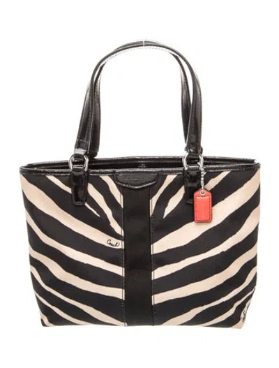 Pre-owned Coach Canvas Top Handle Bag In Black