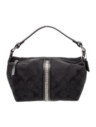 Pre-owned Coach Canvas Top Handle Bag In Black