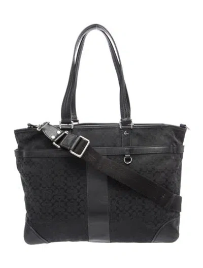 Pre-owned Coach Canvas Top Handle Bag In Black