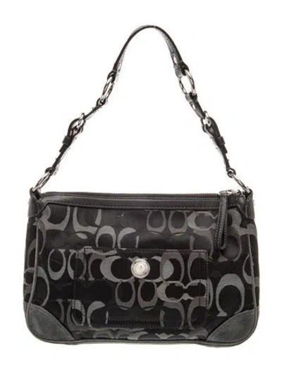 Pre-owned Coach Canvas Top Handle Bag In Black