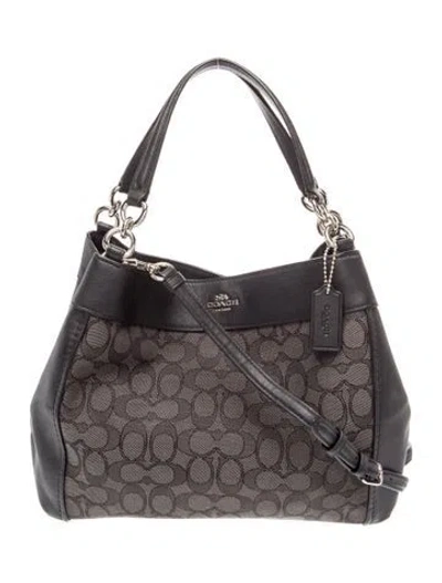 Pre-owned Coach Canvas Top Handle Bag In Black