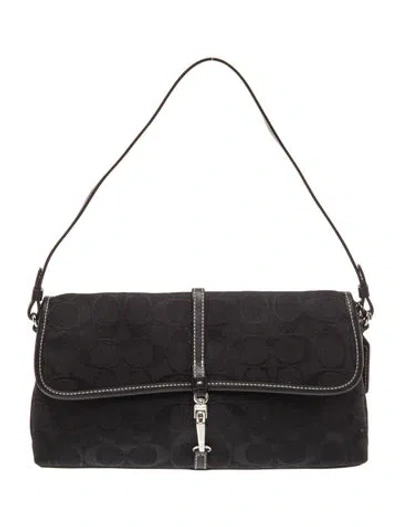 Pre-owned Coach Canvas Top Handle Bag In Black