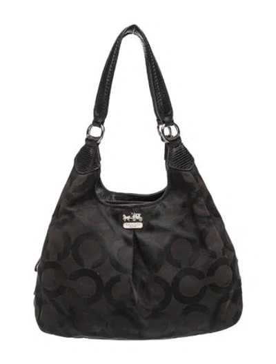 Pre-owned Coach Canvas Top Handle Bag In Black