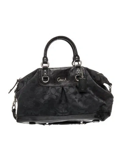Pre-owned Coach Canvas Top Handle Bag In Black