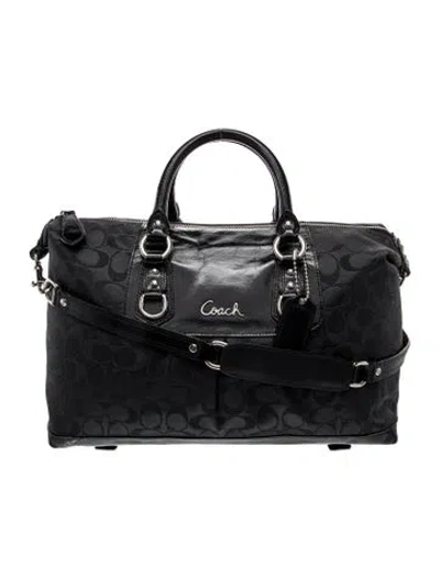 Pre-owned Coach Canvas Top Handle Bag In Black