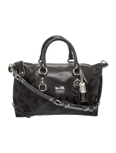 Pre-owned Coach Canvas Top Handle Bag In Black