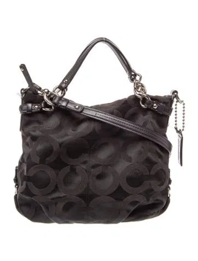 Pre-owned Coach Canvas Top Handle Bag In Black